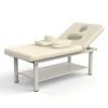 80 Inches Wide - Quality Leather Beauty Spa Furniture Massage Table Bed Iron on Round Legs Facial Bed Beauty Bed - Gray