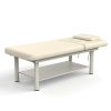 80 Inches Wide - Quality Leather Beauty Spa Furniture Massage Table Bed Iron on Round Legs Facial Bed Beauty Bed - Gray