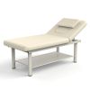 80 Inches Wide - Quality Leather Beauty Spa Furniture Massage Table Bed Iron on Round Legs Facial Bed Beauty Bed - Gray